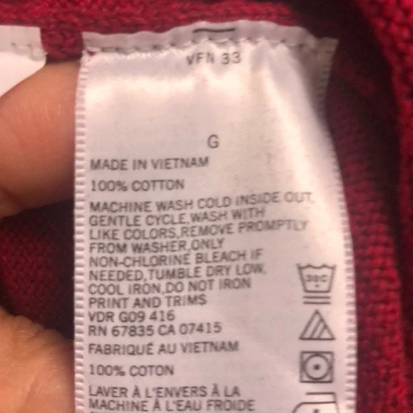 NWOT NAUTICA Red V-Neck Sweater Sz Large